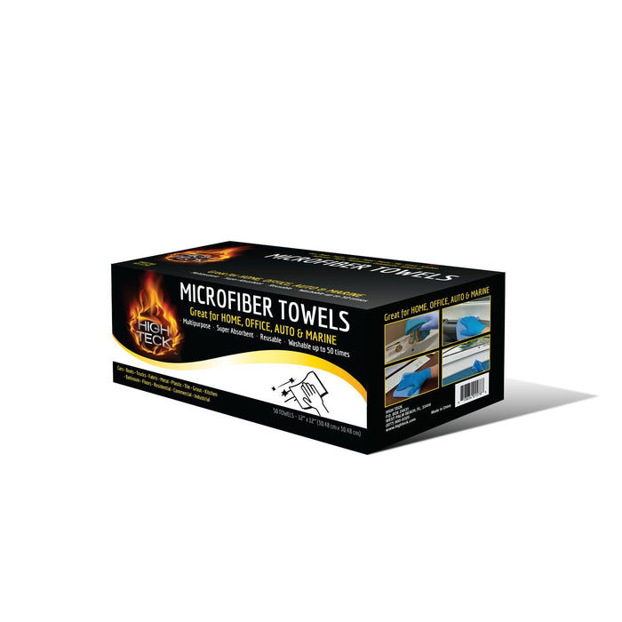 High Teck Products (50) 12" x 12" BLUE MICROFIBER TOWELS