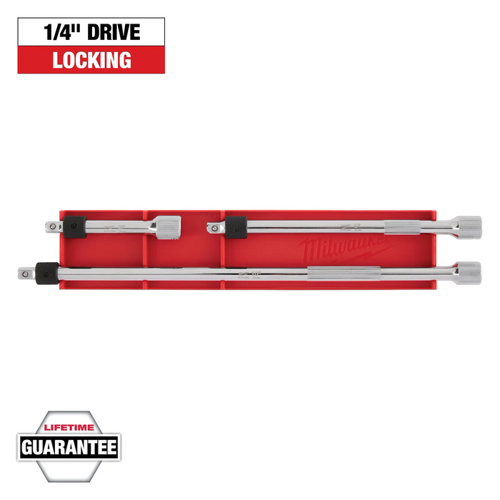 Milwaukee Tools 3pc 1/4 Inch Drive Locking Extension Set