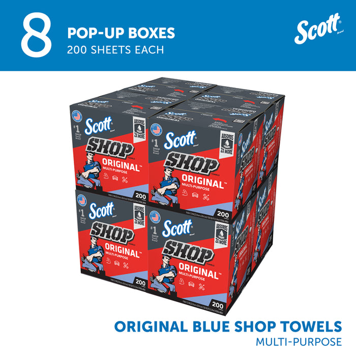 Kimberly-Clark Scott 75190 Multi-Purpose Shop Towel, 9 x 12 in, 200, Blue, Multi-Purpose, 1 Plys โ view 5