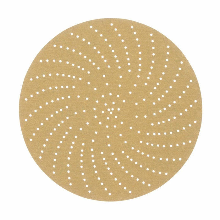 3M™ 55508 236U Series Clean Sanding Abrasive Disc, 6 in Dia, P120 Grit, Hook and Loop, Gold