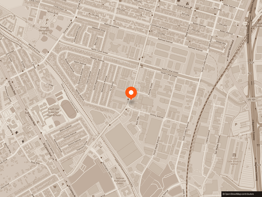 Map to 175 South Spruce Ave, South San Francisco, CA 94080