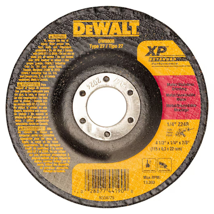 DeWALT 4-1/2" Disc 5/8" Arbor
