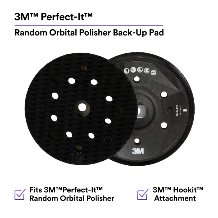 3M Products Perfect-It Random Orbital Polisher Back-up Pad 34129, 6 in (150 mm), 5/CS