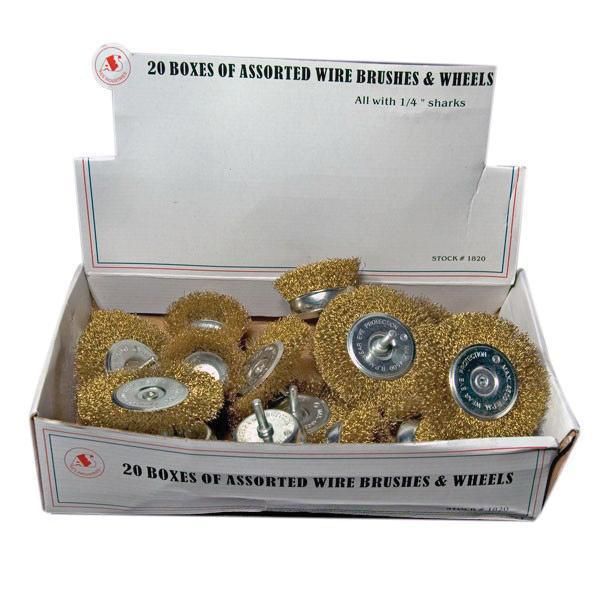AES Industries Wire Brush Display, 20-Piece