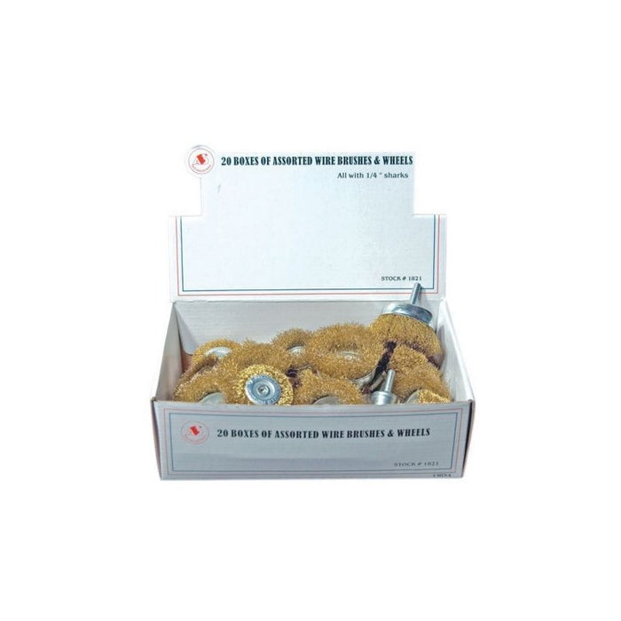 AES Industries Industries 1821 Wire Brush Display Box, Steel, Brass-Coated