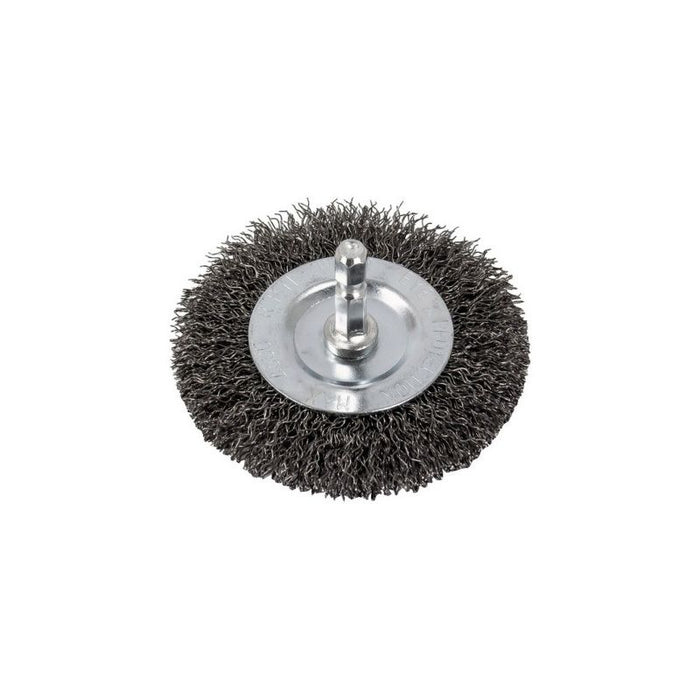 AES Industries Industries 1862 Coarse Wire Wheel with Shank, 3 in, 1/4 in Shank, Steel
