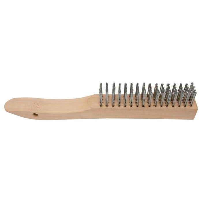 AES Industries Industries 4416 Shoe Handle Wire Brush, 10-1/2 in L x 1 in W, Steel Bristles, Wood Ha