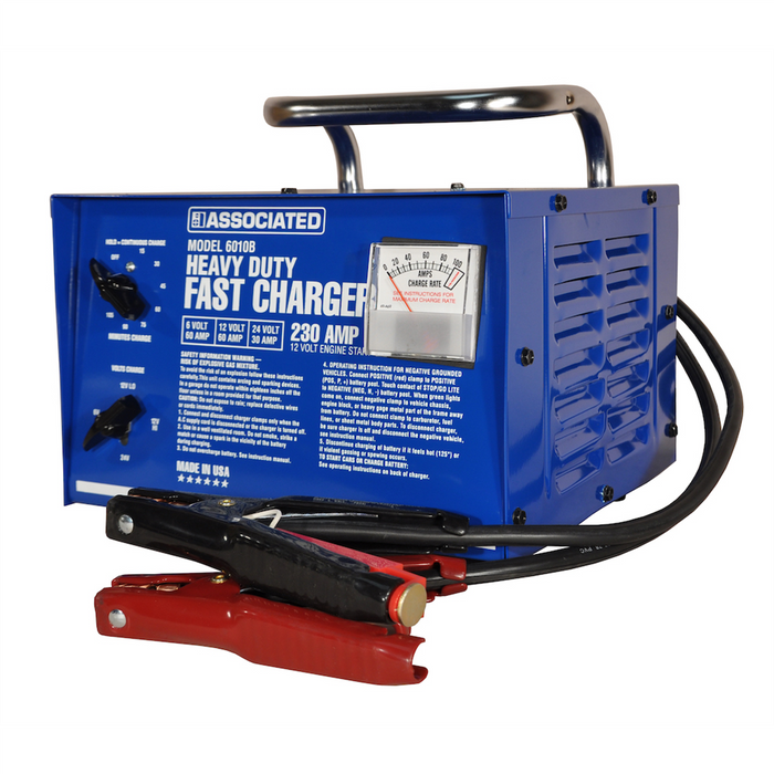Associated Battery Chargers Heavy Duty 6/12/24 Volt Portable Battery Charger