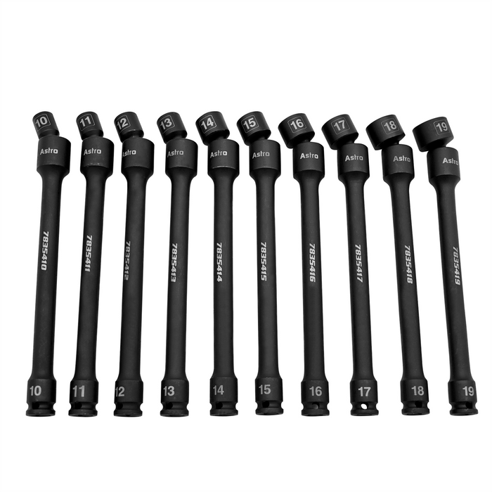 Astro Pneumatic Tool Company 10pc 3/8" Drive 6Pt Pinless Universal Torque-Saver Impact Extensio