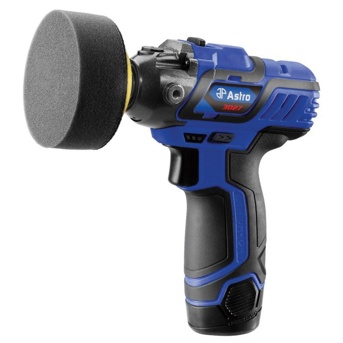 Astro Pneumatic 3027 Cordless Mini Pistol Polisher, 3 in Dia Pad, 5/16 in - 24 TPI Arbor/Shank, Ergo — view 2