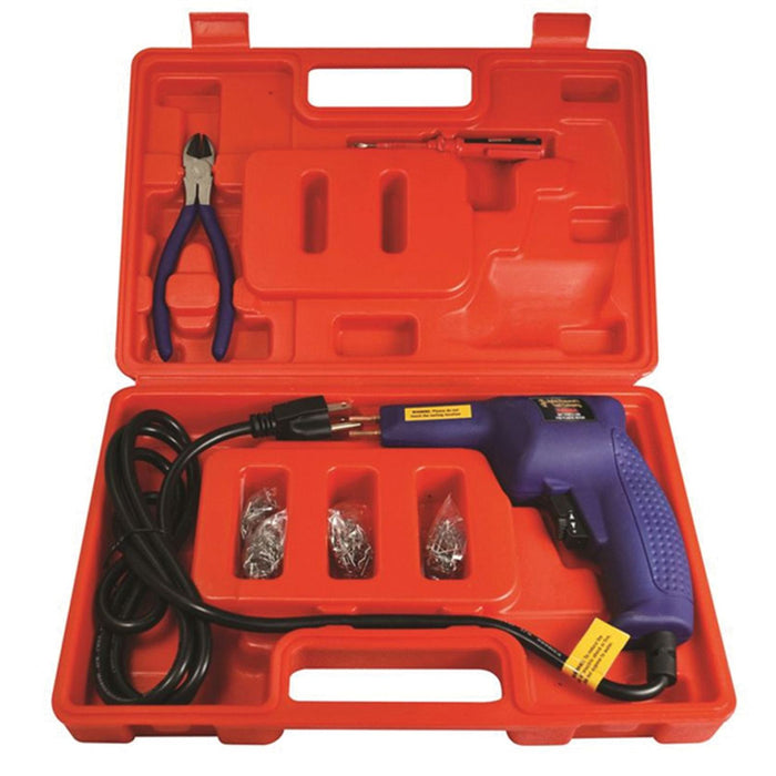 Astro Pneumatic 7600 Hot Staple Gun Kit with Wire Cutter, Flip Screwdriver and 50 pcs each of M, S