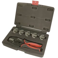 Astro Pneumatic® 9477 Quick Interchangeable 7-Piece Ratchet Crimping Tool Set, Steel Frame Handle
