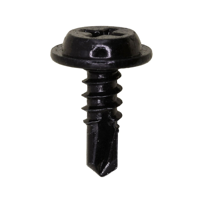 Auveco #8 X 1/2 Phil. Flat Top Washer Hd Tap Screw Black