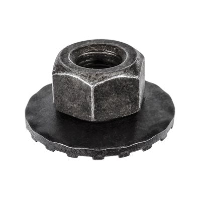 Auveco 12596 Type A Toothed Free Spinning Washer Nut, M6 x 1 mm x 9.5 mm H x 19 mm OD, Phosphate