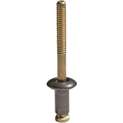Auveco 12653 Peel-Type Special Rivet, 1/4 in Dia x 3/32 to 1/8 in Grip Range, Aluminum/Steel, Black