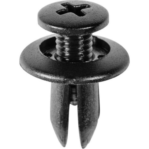 Auveco 14260 Push-Type Screw-Type with Open End Retainer, 15 mm Dia Head x 12 mm L Stem x 7 mm Hole,