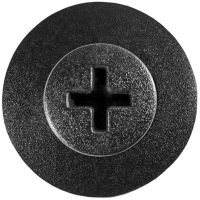 Auveco 14696 Push-Type Phillips Drive Retainer, 15 mm Dia Head x 11 mm L Stem, Nylon, Black — view 2