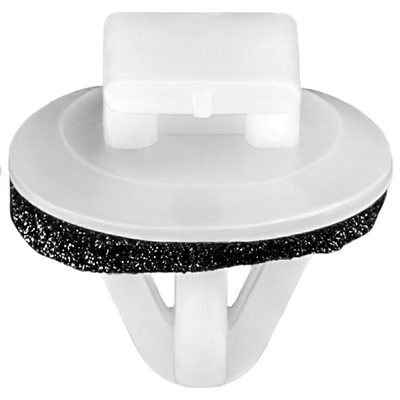 Auveco 15695 Molding Clip, 15 mm Dia Head x 9 mm L Stem x 8 mm Hole, Nylon, White