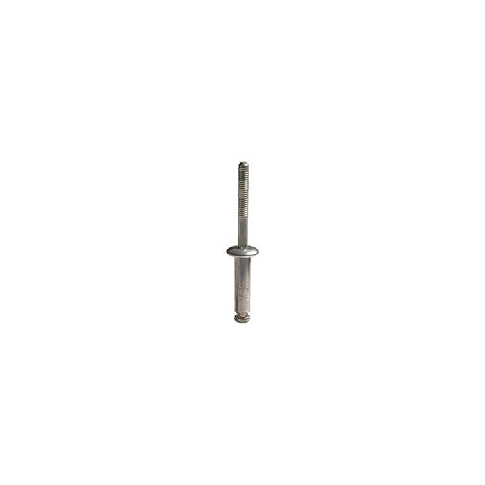 Auveco 16838 Peel-Type Glass Stop Rivet, 1/4 in Dia x 33/64 to 19/32 in Grip Range, Aluminum Rivet/S
