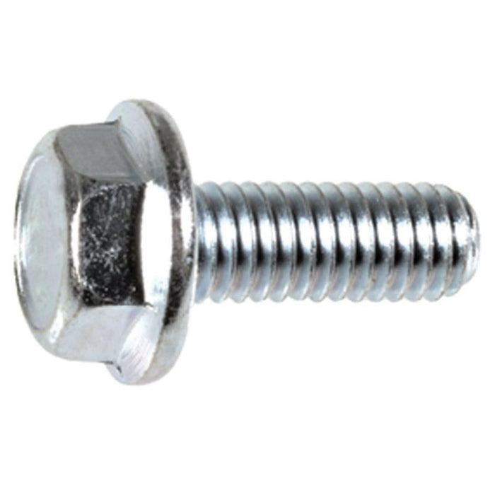 Auveco 17316 Hex Flange Head License Plate Screw, M6 x 1 mm Screw x 16 mm L, Zinc/Clear