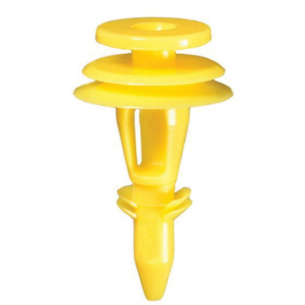 Auveco 17685 Triple Head Type 10 Trim Panel and Tail Gate Retainer, 13 mm Dia Top Head, Nylon, Yello