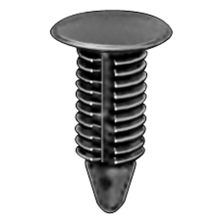Auveco 19149 Single Head Type 1 Weatherstrip Retainer, 3/8 in Dia Bottom Head, Nylon, Black