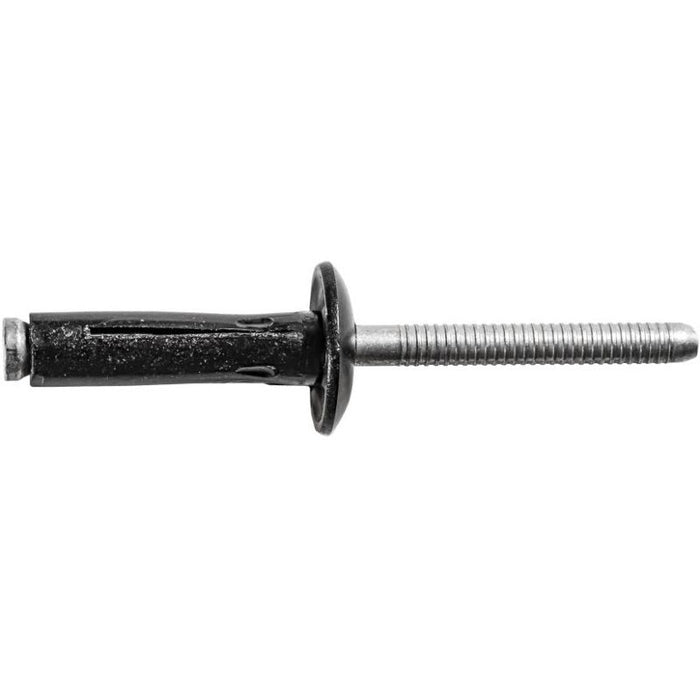 Auveco 19516 Split-Type Rivet, 1/4 in Dia x 3/64 to 1/4 in Grip Range, Aluminum Rivet/Mandrel, Black — view 2