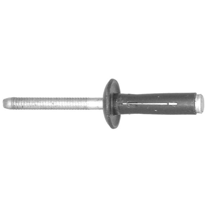 Auveco 19516 Split-Type Rivet, 1/4 in Dia x 3/64 to 1/4 in Grip Range, Aluminum Rivet/Mandrel, Black
