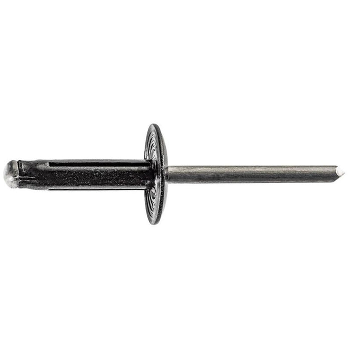 Auveco 20741 Specialty Rivet, 3/16 in Dia x 3/64 to 23/64 in Grip Range, Aluminum Rivet/Mandrel, Bla