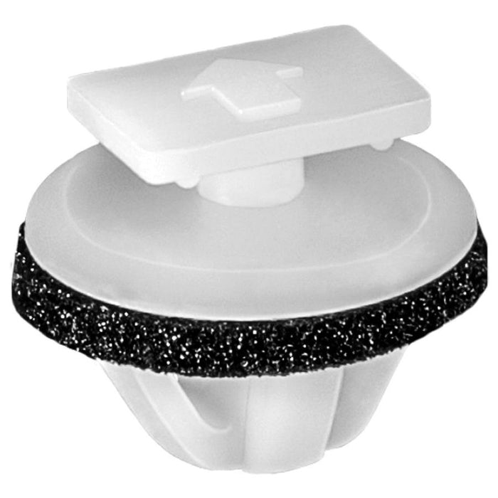 Auveco 21683 Rocker Molding and Exterior Trim Molding Clip with Sealer, Nylon, White