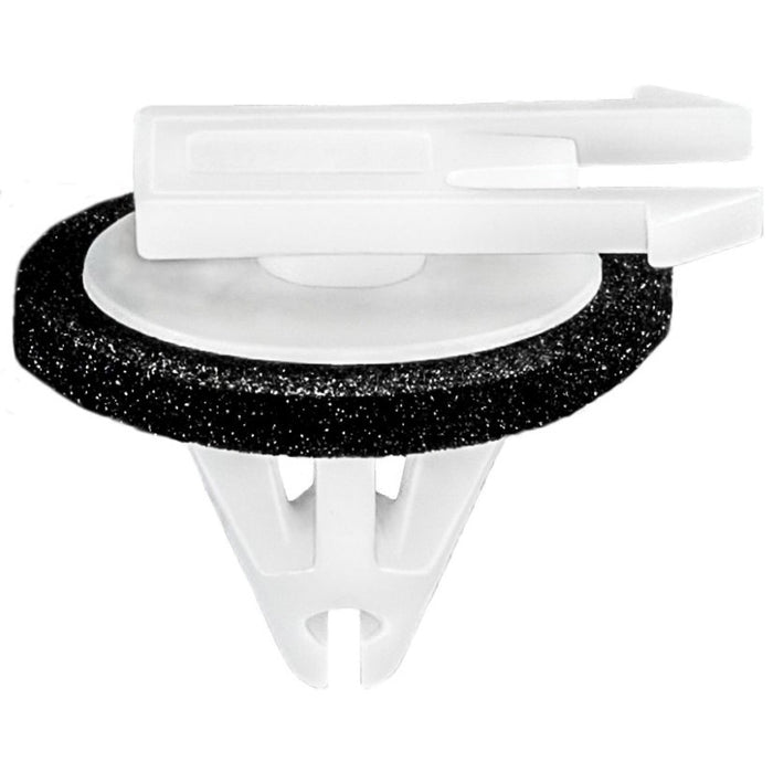 Auveco 21825 Molding Clip, (8 x 18 mm Top x 15 mm Dia Bottom) Head, Nylon, White