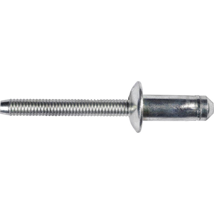 Auveco 22066 Specialty Rivet, 1/4 in Dia x 0.268 to 0.346 in Grip Range, Steel Rivet/Steel Mandrel,
