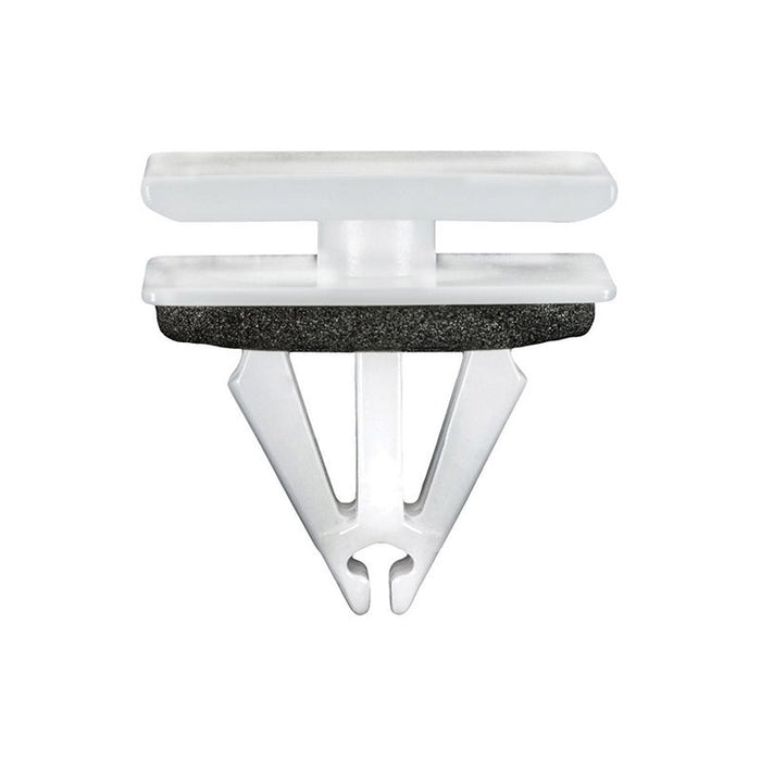 Auveco 22124 Rocker Panel and Door Molding Clip, (12 x 20 mm Top and Bottom) Head, Nylon, White