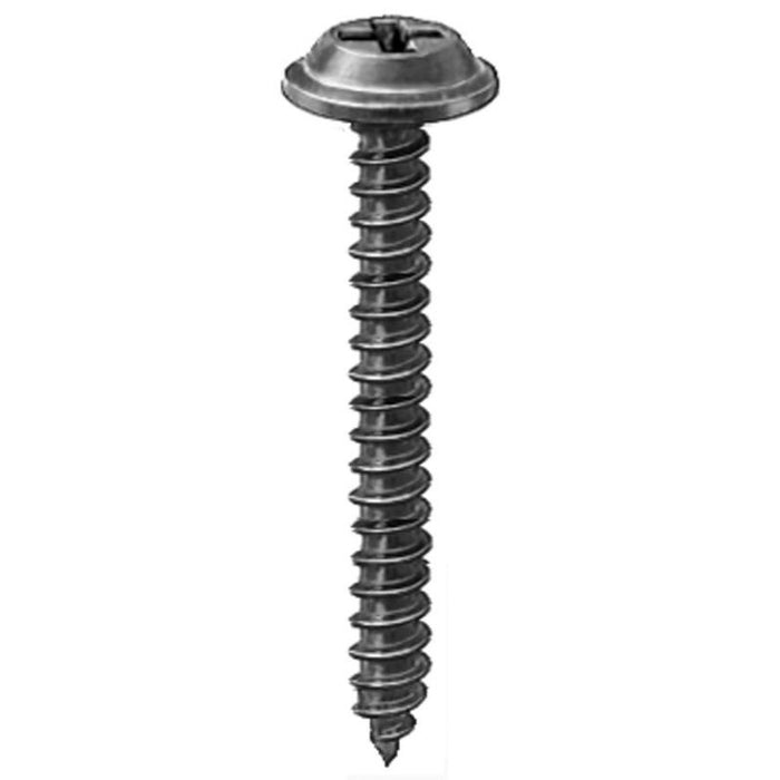 Auveco AP12217 Phillips Flat Top Washer Head A/AB Point Tapping Screw, #8 Screw x 1-1/4 in L, Black