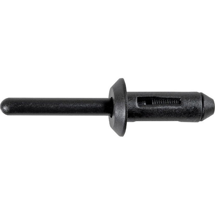 Auveco AP13752 Type 1 Rivet, 17/64 in Dia Hole x 25/32 in L x 3/32 to 3/16 in Grip Range, Nylon, Bla