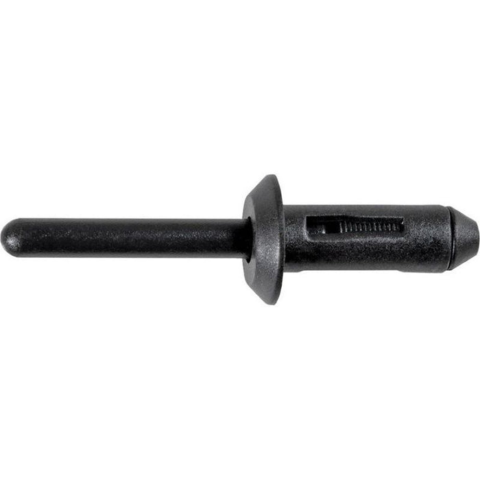Auveco AP13752 Type 1 Rivet, 17/64 in Dia Hole x 25/32 in L x 3/32 to 3/16 in Grip Range, Nylon, Bla