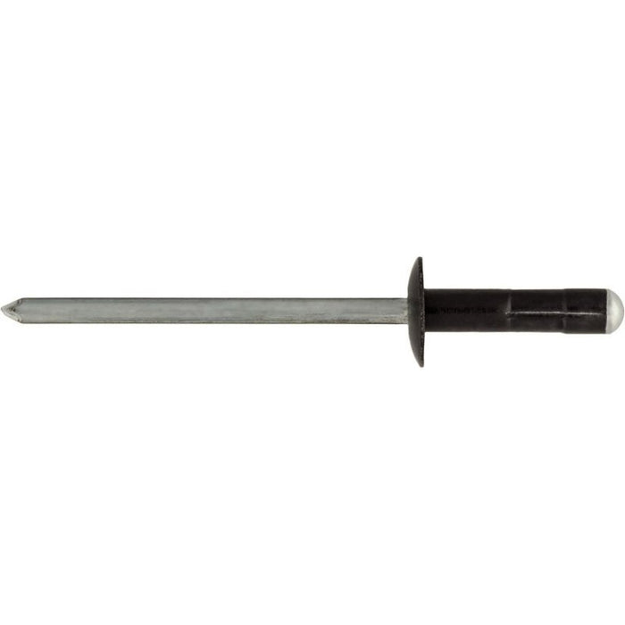 Auveco AP17615 Rivet, 1/8 in Dia x 5/16 to 3/8 in Grip Range, Aluminum Rivet/Steel Mandrel, Black