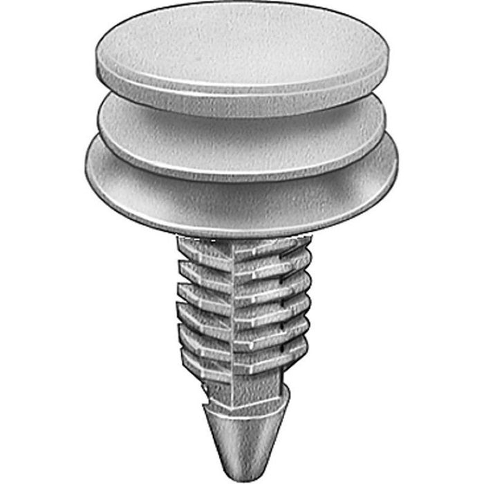 Auveco AP19270 Triple Head Type 9 Trim Panel Retainer, (18 mm Dia Top x 20 mm Dia Bottom) Head, Nylo