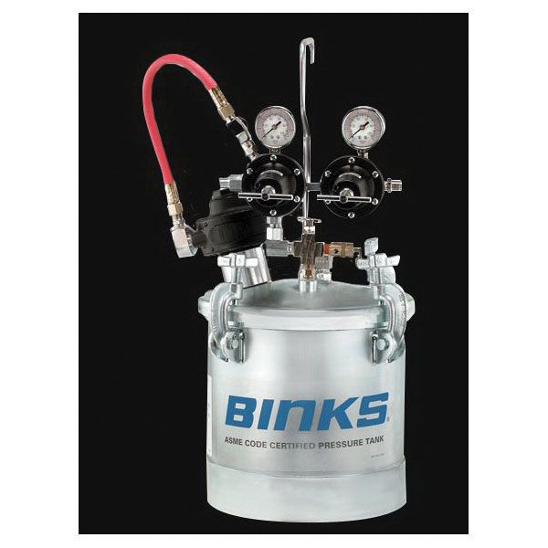 Binks 901558 Heavy Duty Single Regulation Pressure Tank, 2.7 gal Tank, 80 psi