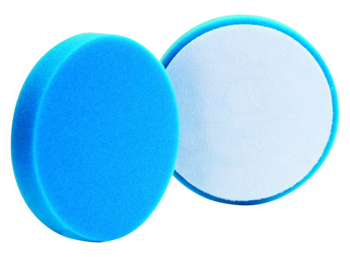 Buff and Shine Dual Headed Polisher Pad, 4 In Diameter, Polyester Foam, Blue, Grip Pad Attachme