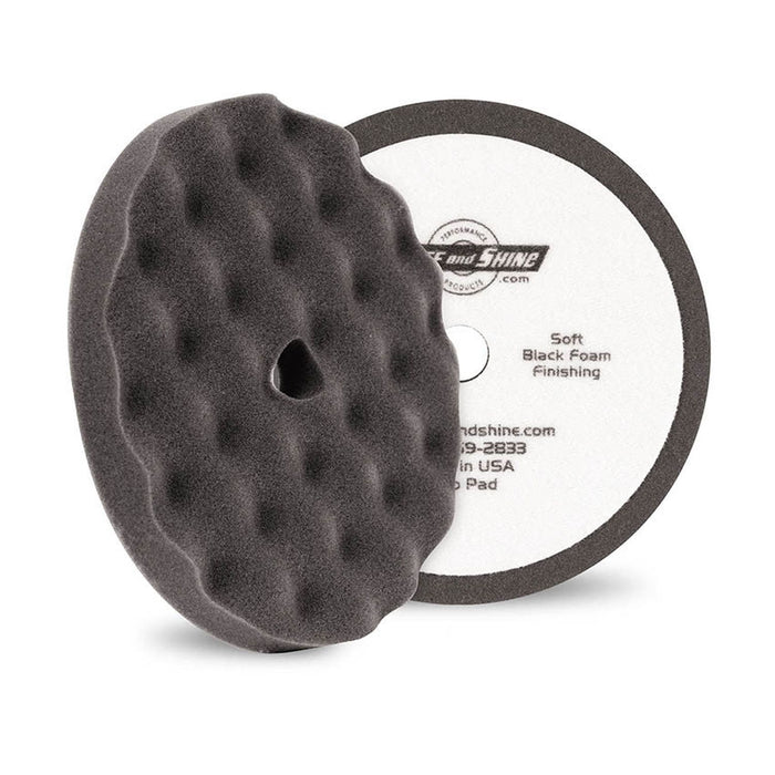 Buff and Shine and SHINE 820FBW Grip Pad, 8 in Dia, 1 in THK, Hook and Loop Attachment, Foam Pad, Bl