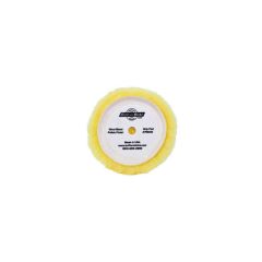 BUFF and SHINE 7550G Buffing Grip Pad, 7-1/2 in Dia, Hook and Loop Attachment, Knit Wool Pad, Yellow