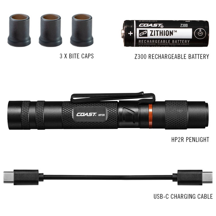 Coast Products 280 Lumen Rechargeable Penlight with Twist Focus - Black