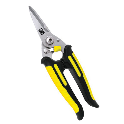 Dent Fix Equipment DF-HDSC1 Heavy Duty Scissors with Cable Cutter and Micro Teeth, 185 mm L, Steel, Yellow