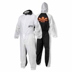DevilBiss® DeVilbiss CLEAN™ 803598 Reusable Coverall, X-Large, White, Nylon Front/Cotton Back, Elastic Waist