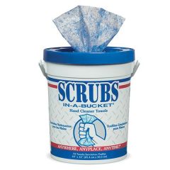 SCRUBS in-a-Bucket® 42272 Hand Cleaner Towel, 40, Container, Liquid, Colorless-Blue/White, Citrus
