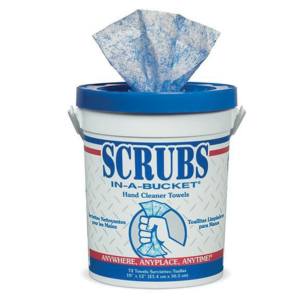 DeVilbiss in-a-Bucket 42272 Hand Cleaner Towel, 40, Container, Liquid, Colorless-Blue/White, Citrus