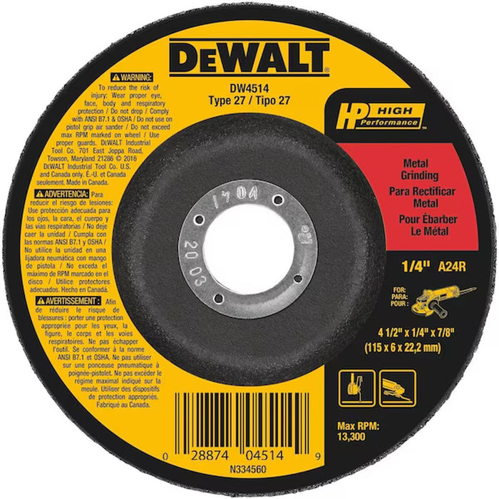 DeWALT 4-1/2X1/4 Metal Gp (Blk)