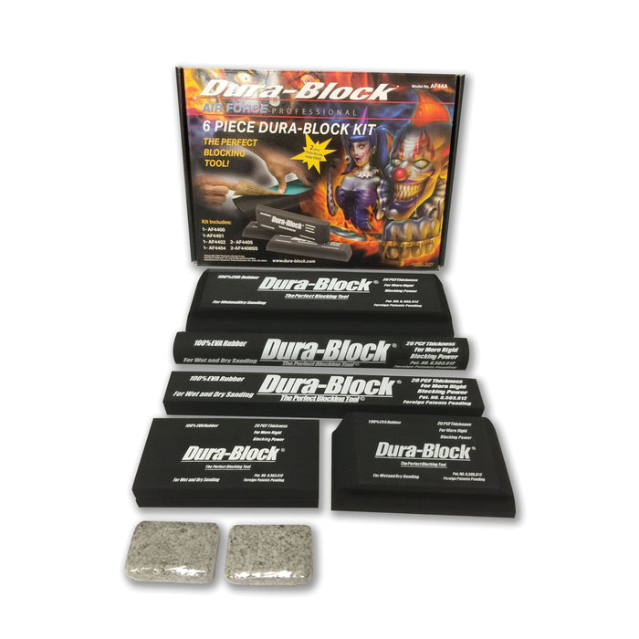 Dura-Block AF44A Sanding Block Kit, PSA Attachment, EVA Rubber — Black