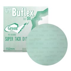 Super Buflex 193-1505, 6 in Disc 2000 Grit, Green, Dry, Hook and Loop, No Holes